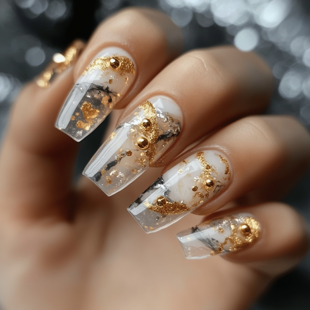 90 Stunning Gold Marble Nail Designs You Need to Try Now